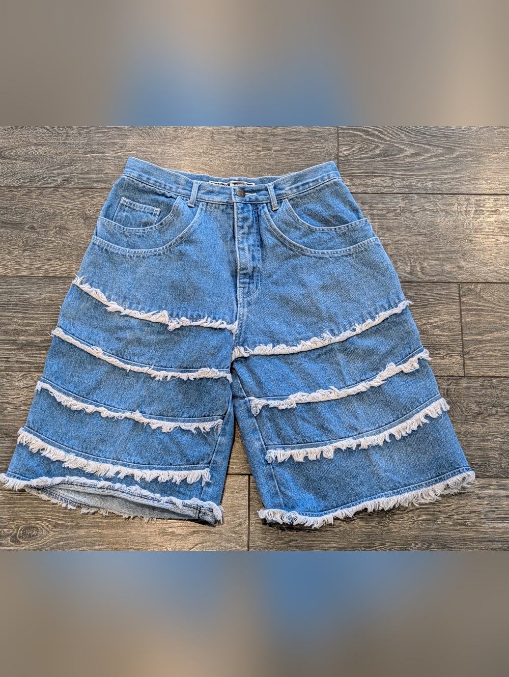 Vintage London Taxi Layered 11" Inseam Denim Shorts